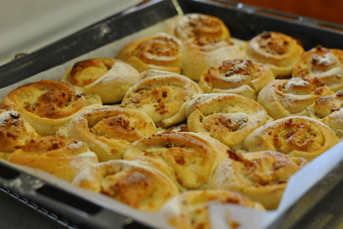 שושני שמרים במלית גבינה ואגוזים